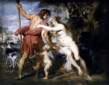 Klassischer Menschlicher Körper Werke - Venus und Adonis Peter Paul Rubens Nacktheit